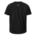 HURDUL™ CoreFlow Tee: Signal Red Edition™ in Obsidian Grit / Signal Red Mark, back view