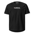 HURDUL™ CoreFlow Tee: Signal Red Edition™ in Obsidian Grit / Signal Red Mark, front view