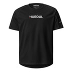 HURDUL™ CoreFlow Tee: Signal Red Edition™ in Obsidian Grit / Signal Red Mark, front view