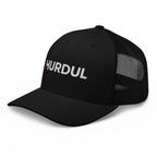 HURDUL™ CoreSnap Cap: Signal Red Edition™ in Obsidian Grit / Signal Red Mark, left front view