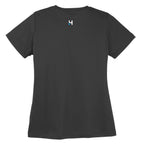 HURDUL™ Women’s CoreFlow Tee in Forged Black, back view