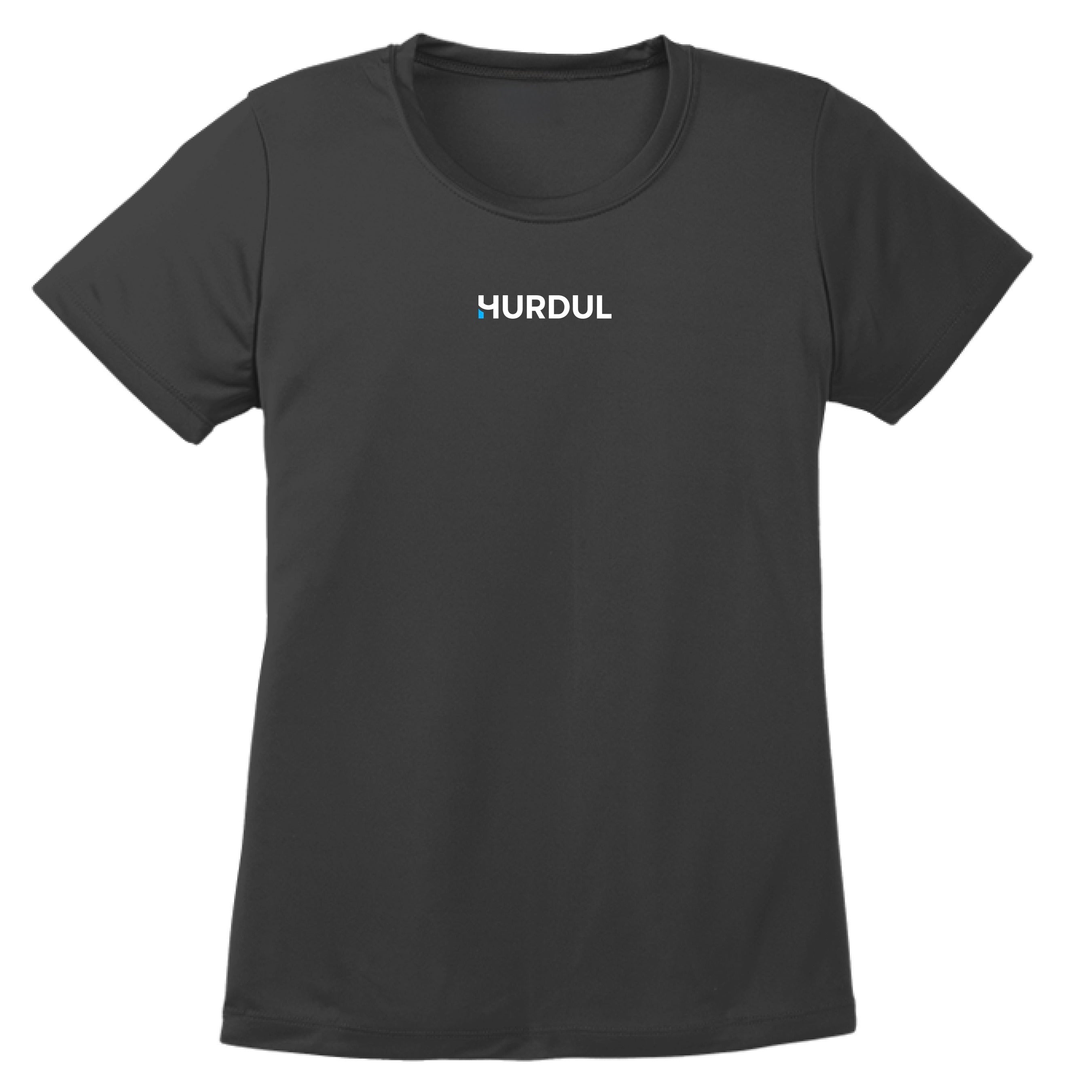 HURDUL™ Women’s CoreFlow Tee in Forged Black, front view