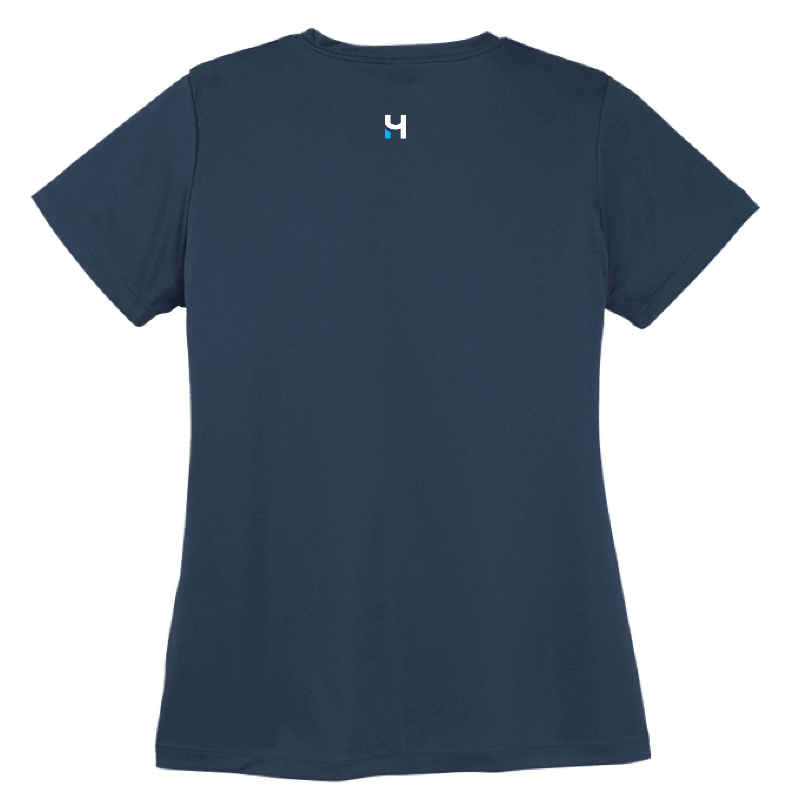 HURDUL™ Women’s CoreFlow Tee in Midnight Concrete, back view
