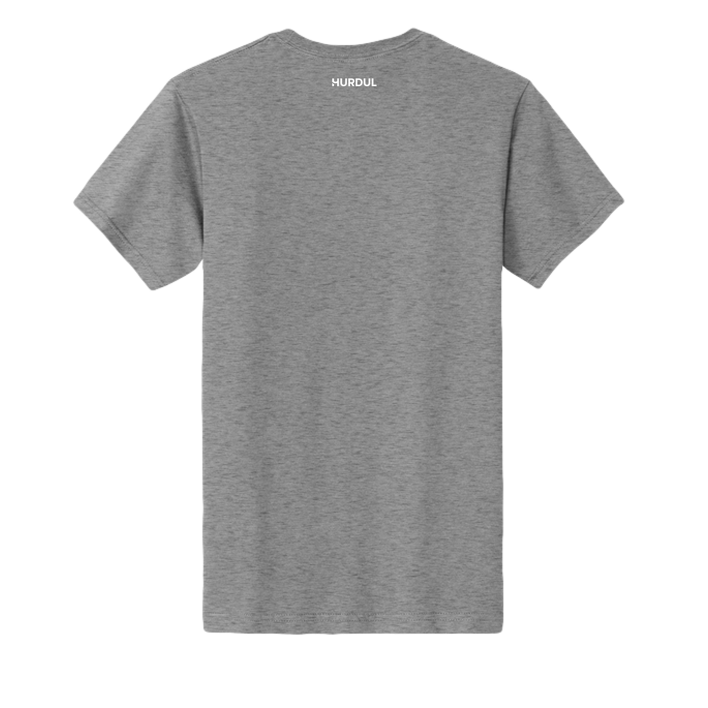 HURDUL™ Women’s CoreHeavy Tee in Alloy Heather, back view