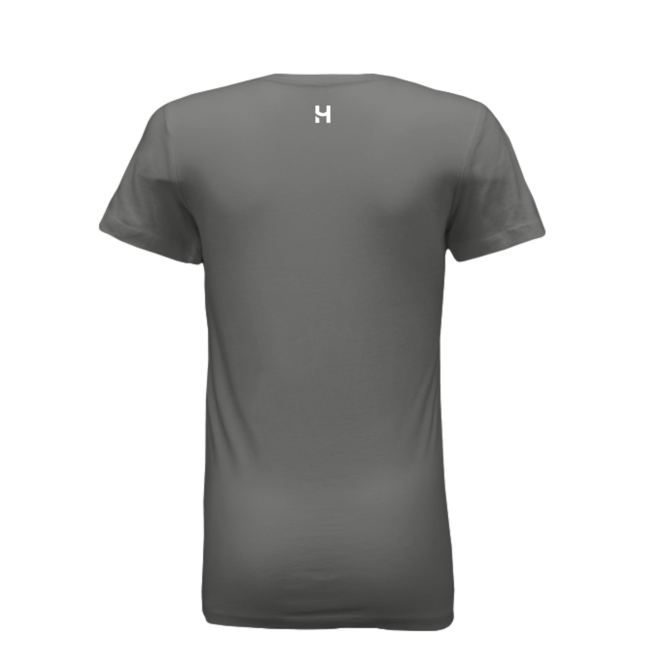 HURDUL™ Women’s CoreLite Tee in Raw Concrete, back view