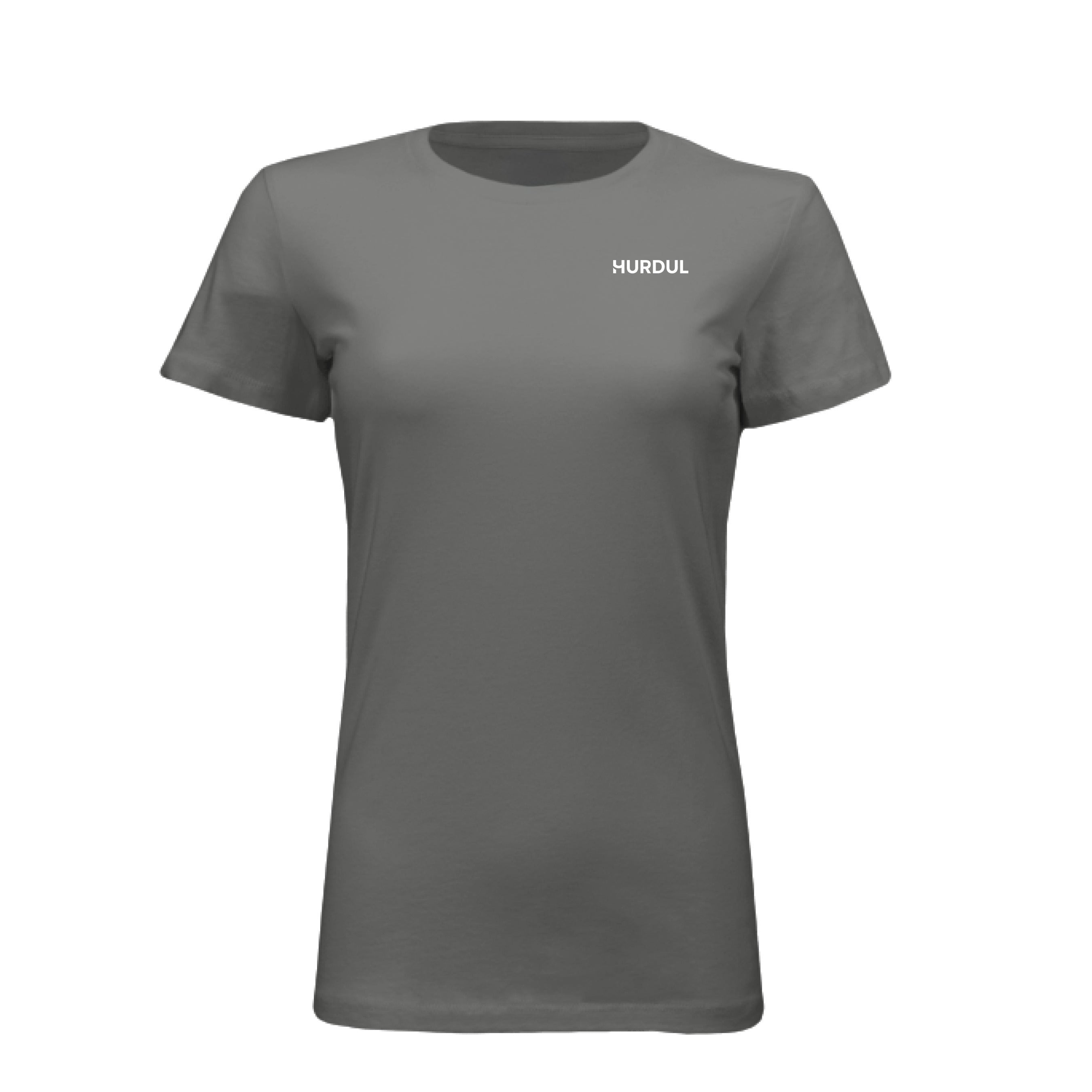HURDUL™ Women’s CoreLite Tee in Raw Concrete, front view